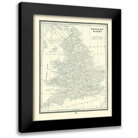 Rathbun 15x18 Black Modern Framed Museum Art Print Titled - Great Britain England Wales - Rathbun 1893