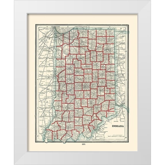 Rathbun 15x18 White Modern Wood Framed Museum Art Print Titled - Indiana - Rathbun 1893