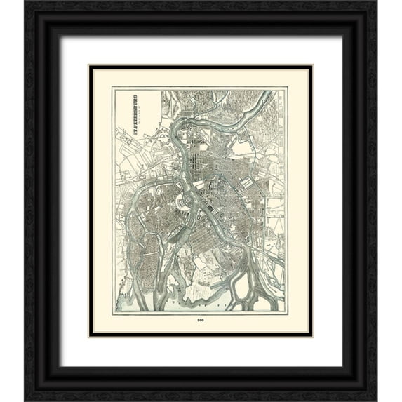 Rathbun 20x24 Black Ornate Wood Framed with Double Matting Museum Art Print Titled - Saint Petersburg Russia - Rathbun 1893