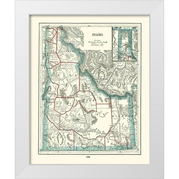 Rathbun 20x24 White Modern Wood Framed Museum Art Print Titled - Idaho - Rathbun 1893