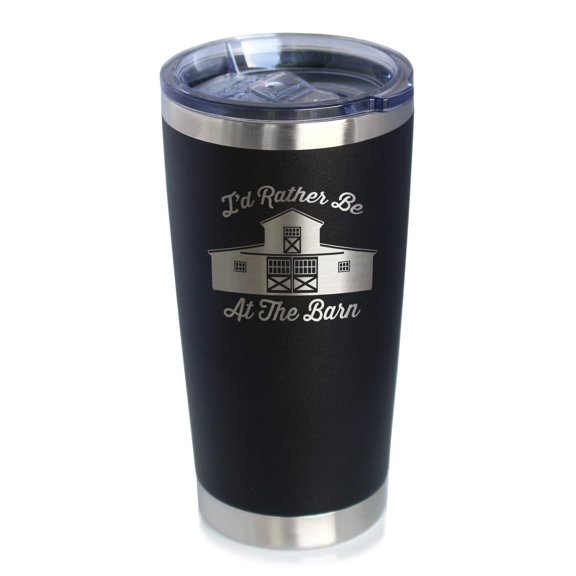 Rather Be At Barn 20 oz Tumbler: Insulated Stainless Steel Coffee Cup