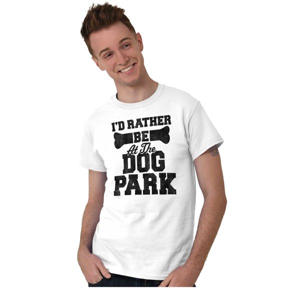 Rather Be Dog Park Pet Puppy Owner Men's Graphic T Shirt Tees Brisco Brands L