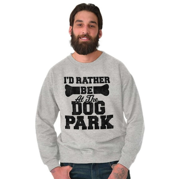 Rather Be Dog Park Pet Puppy Owner Unisex Plus Fleece Graphic Sweatshirt Brisco Brands 3X