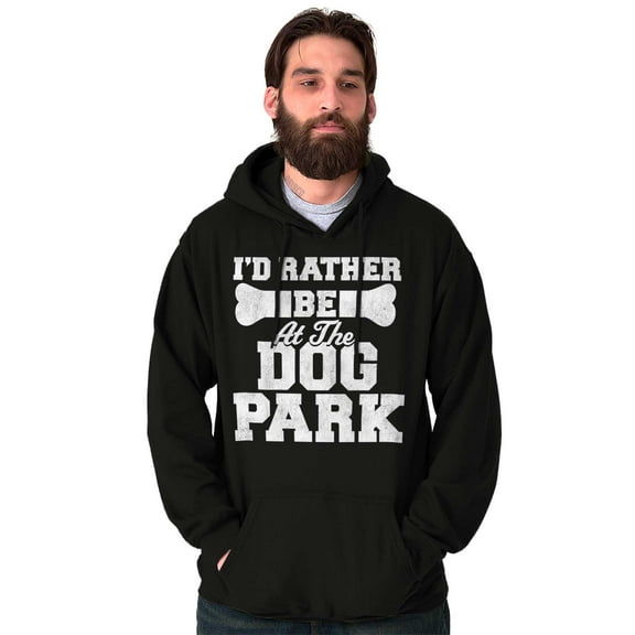 Rather Be Dog Park Pet Puppy Owner Unisex Plus Fleece Graphic Hoodie Brisco Brands 2X