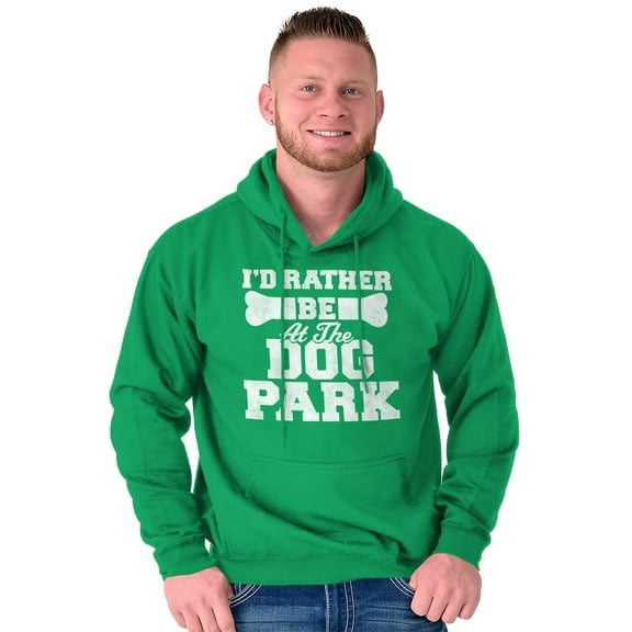 Rather Be Dog Park Pet Puppy Owner Unisex Plus Fleece Graphic Hoodie Brisco Brands 4X