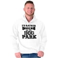 thumbnail image 1 of Rather Be Dog Park Pet Puppy Owner Unisex Plus Fleece Graphic Hoodie Brisco Brands 4X, 1 of 5