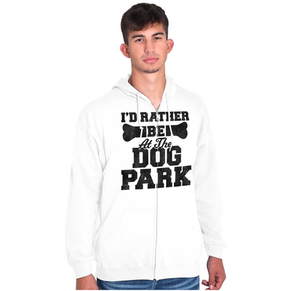 Rather Be Dog Park Pet Puppy Owner Zip Up Hoodie Men's Women's Brisco Brands S