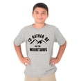 thumbnail image 1 of Rather Be In Mountains Hiking Life Crewneck T Shirts Boy Girl Teen Brisco Brands X, 1 of 6