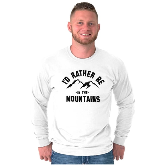 Rather Be In Mountains Hiking Life Long Sleeve TShirt Men Women Brisco Brands S