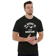 Rather Be In Mountains Hiking Life Mens Graphic T Shirt Tees Brisco Brands L