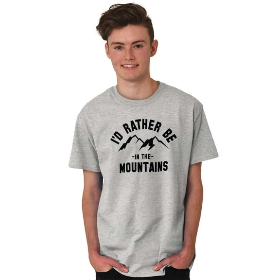 Rather Be In Mountains Hiking Life Men's Graphic T Shirt Tees Brisco Brands M