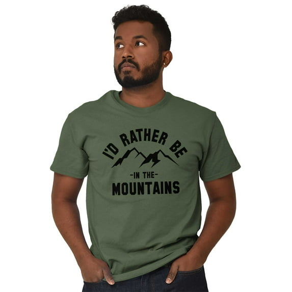 Rather Be In Mountains Hiking Life Plus Size Crewneck Graphic Tee Shirt Brisco Brands 3X