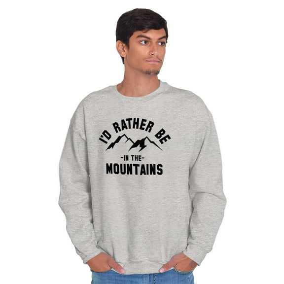 Rather Be In Mountains Hiking Life Unisex Plus Fleece Graphic Sweatshirt Brisco Brands 2X
