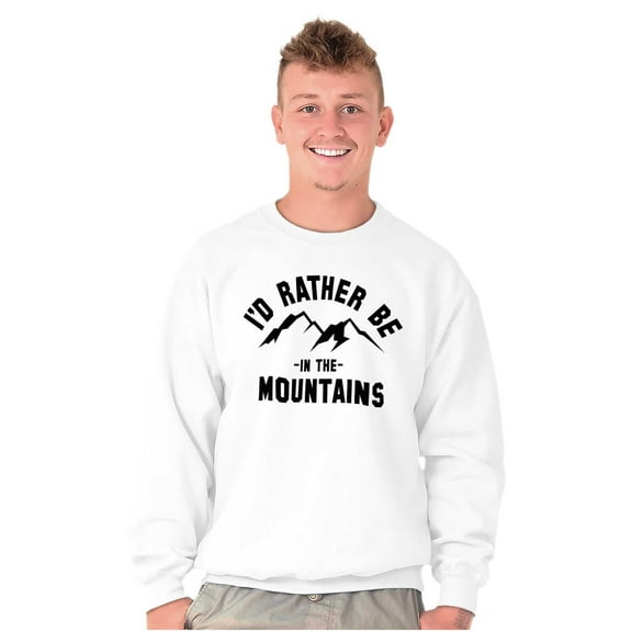 Rather Be In Mountains Hiking Life Unisex Plus Fleece Graphic Sweatshirt Brisco Brands 2X
