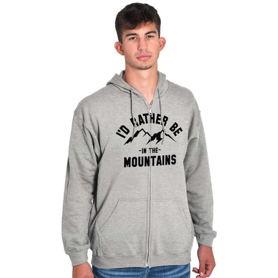 Rather Be In Mountains Hiking Life Zip Up Hoodie Men's Women's Brisco Brands X