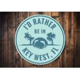 thumbnail image 1 of Rather Be in Key West Sunset Novelty Decor, Metal Wall Sign - 12" Circle, 1 of 4