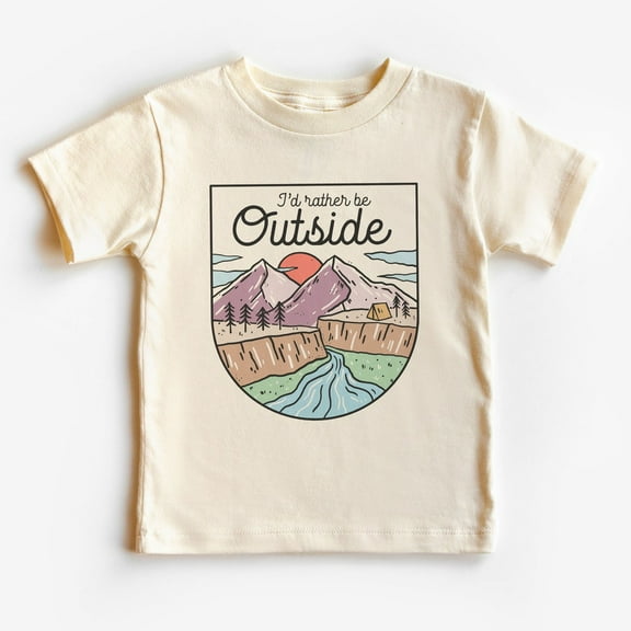 I'D Rather Be Outside Toddler Shirt, Retro Tent Camping Kids Clothing, Adventure Hiking, Toddler Youth Tee TODDLER SHORT SLEEVE TEE BELLA CANVAS 3001T