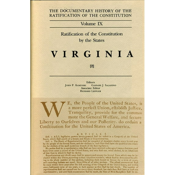 Ratification of the Constitution: The Documentary History of the Ratification of the Constitution, Volume 9 : Ratification of the Constitution by the States: Virginia, No. 2 (Series #9) (Hardcover)