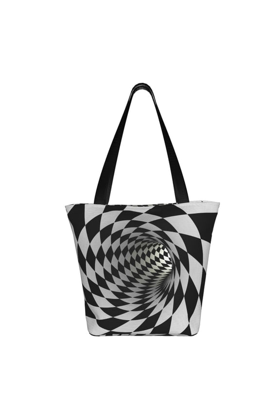 3D Vortex Illusion Print Shoulder Bag for Women, Polyester Crossbody Purse Lightweight Handbag for Daily Travel and Casual Use