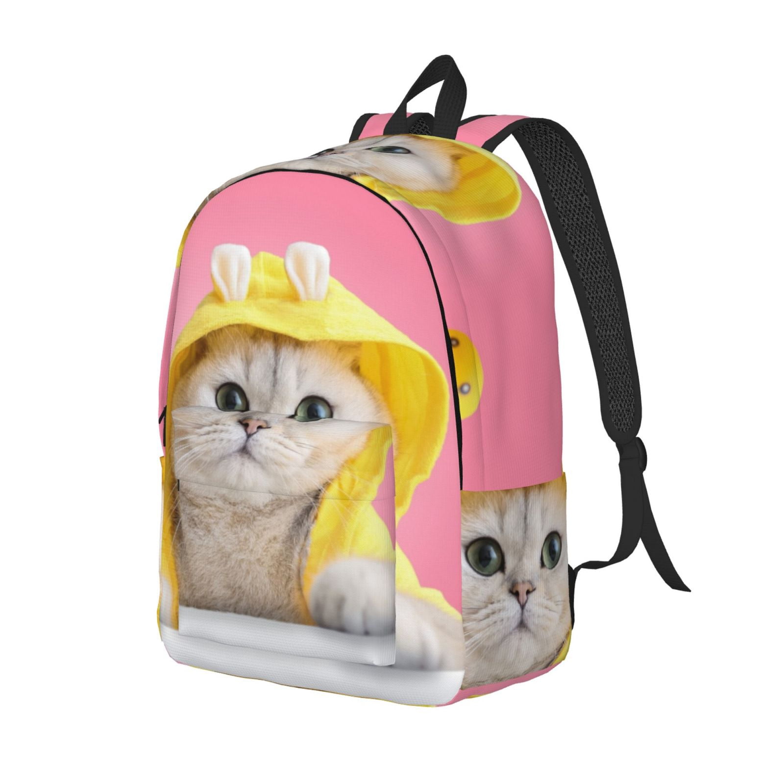 Mini Rucksack Comical Ratiio A Funny Cat Print Canvas Backpack for Women & Men Retro ...