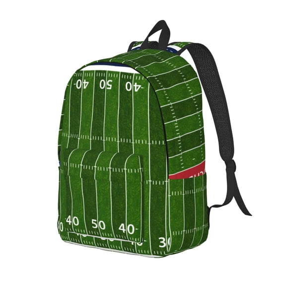 Ratiio American Football Field Print Canvas Backpack for Women & Men Retro Aesthetic Rucksack Basic Backpack for High School/College Students Travel Laptop Bag