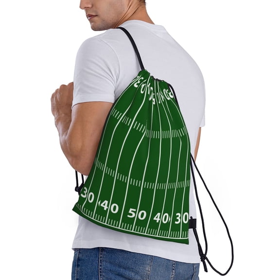Ratiio American Football Field1 Print Drawstring Backpack Bag Sport Gym Sackpack Heavy Duty String Backpack for Men Women