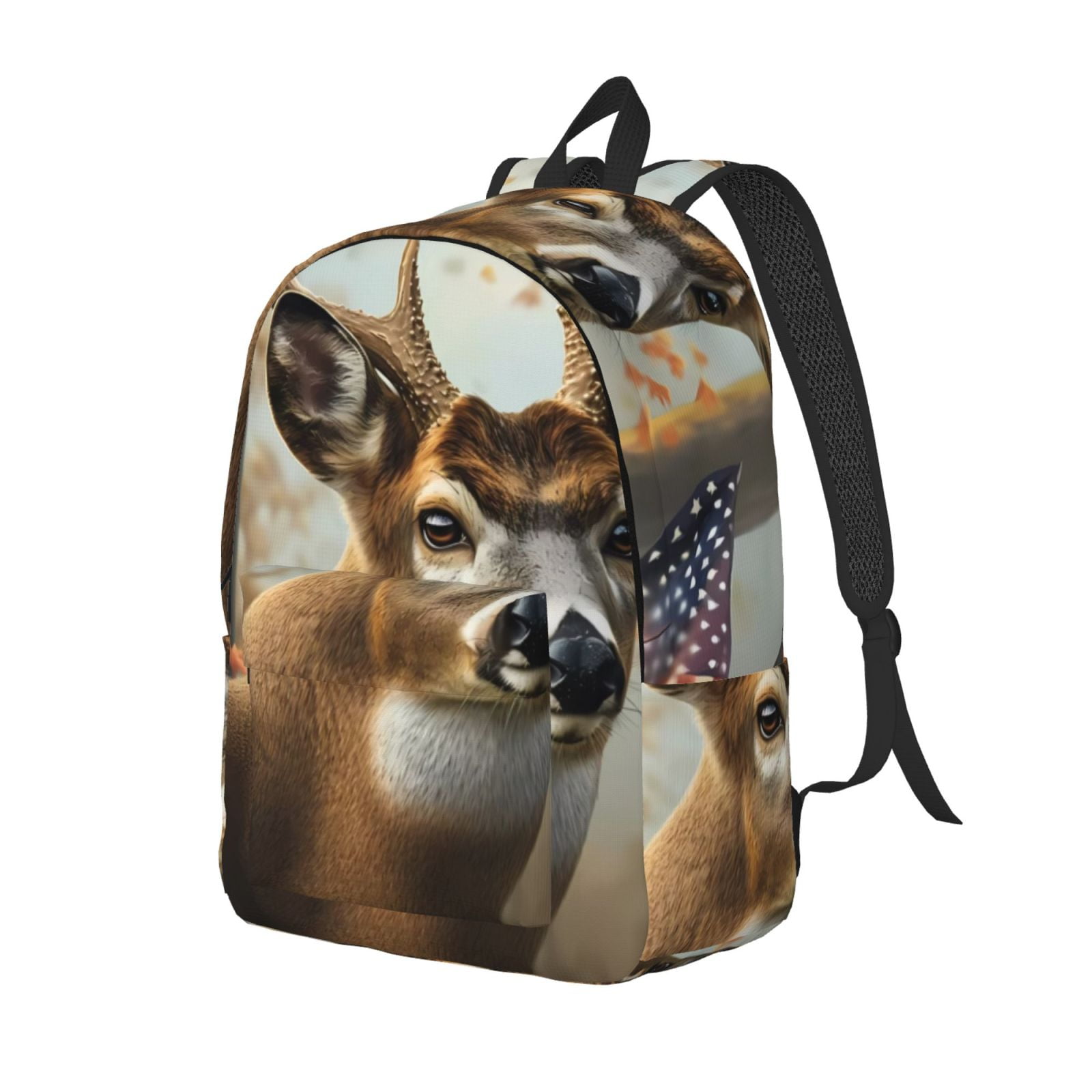 Deer Blossom Tree Pattern Print Backpack