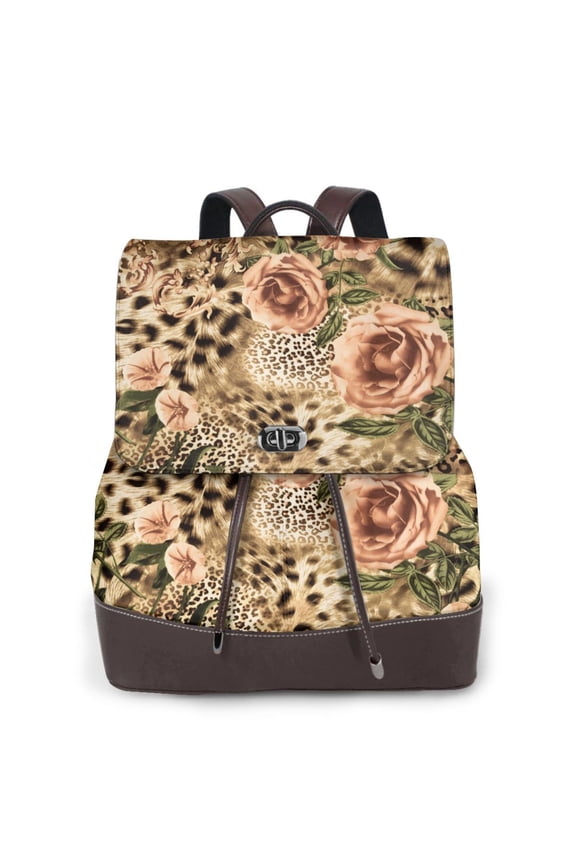 Animal Leopard Pattern Womens Backpack Purse Leather Backpack Purse for Women Travel Fashion Backpack Designer Ladies Shoulder Bags