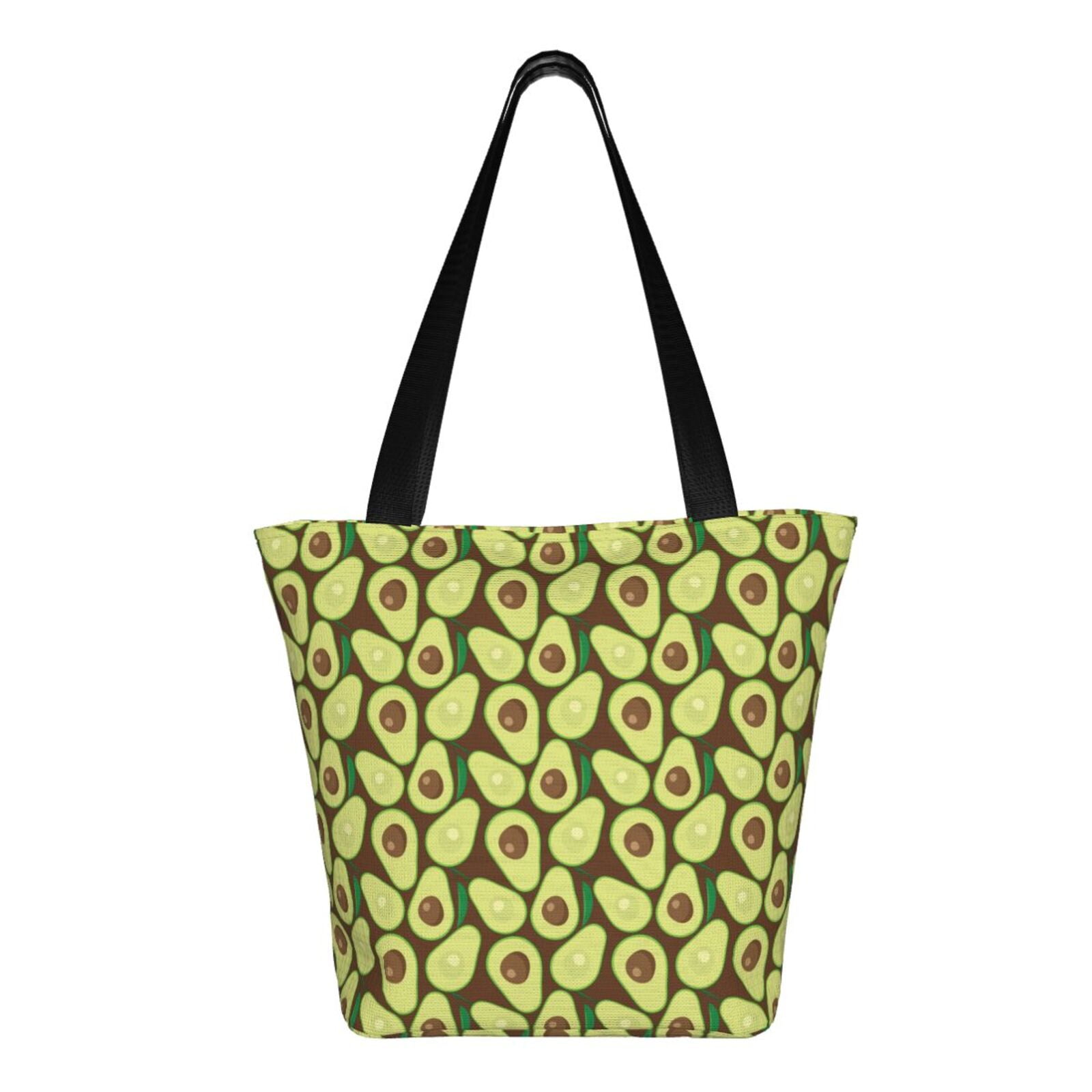 Ratiio Avocado Print Shoulder Bag for Women, Polyester Crossbody Purse Lightweight Handbag for Daily Travel and Casual Use