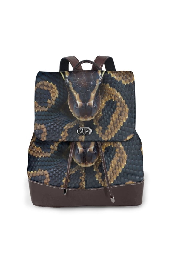 Ball Phyton Snake Pattern Womens Backpack Purse Leather Backpack Purse for Women Travel Fashion Backpack Designer Ladies Shoulder Bags