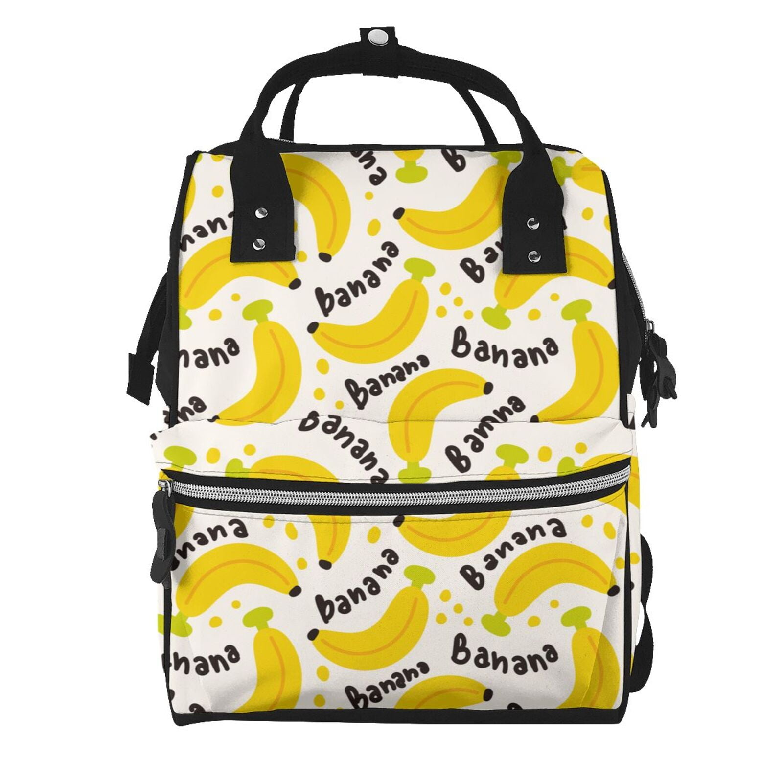 Ratiio Banana Fruit Mummy Backpack - Waterproof Twill Canvas, Large Capacity Diaper Bag with Multiple Pockets and Adjustable Straps