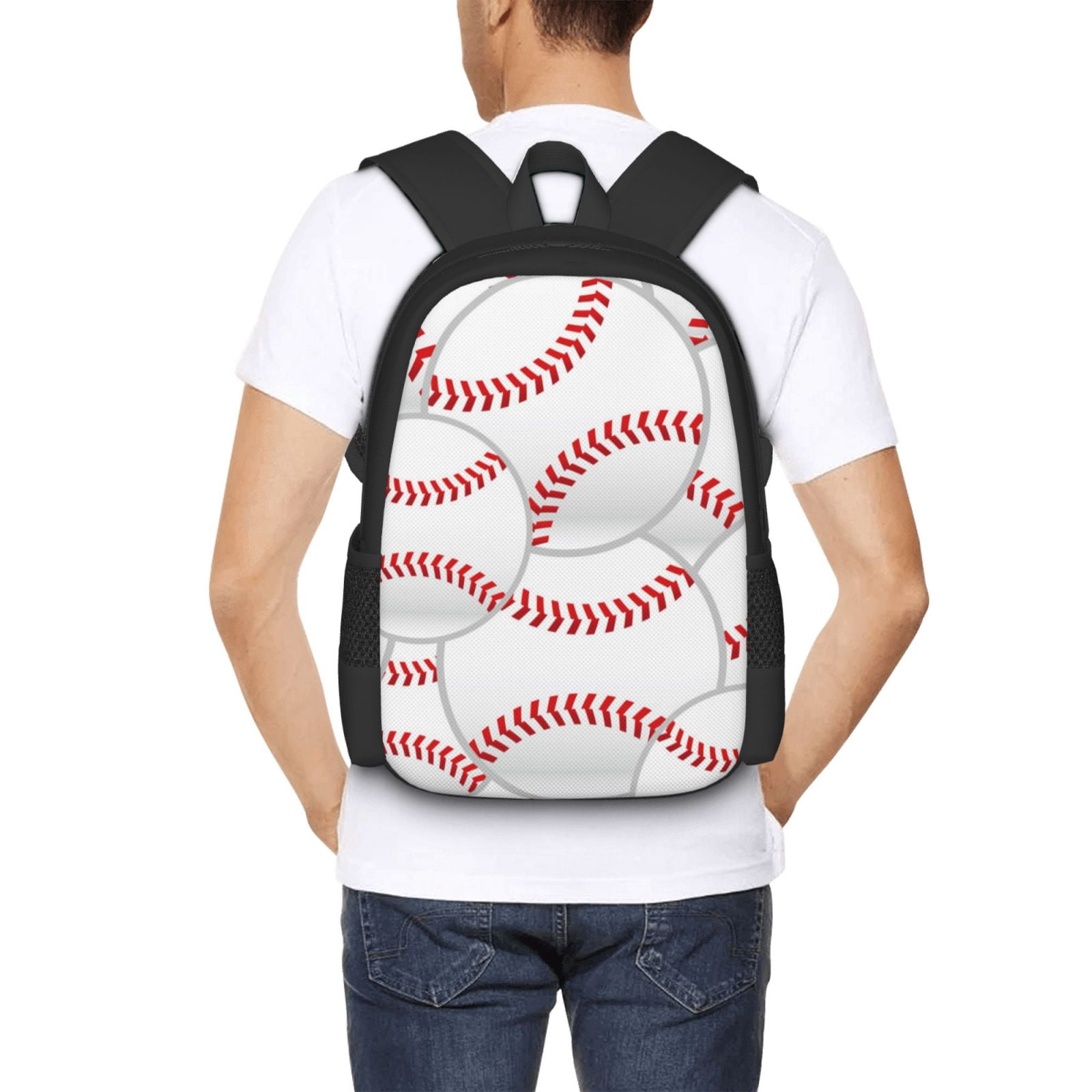 Ratiio Baseballs Backpack for Men and Women - Durable 600D Oxford Cloth -Large Capacity, Water-Resistant School, Travel, and Hiking Bag