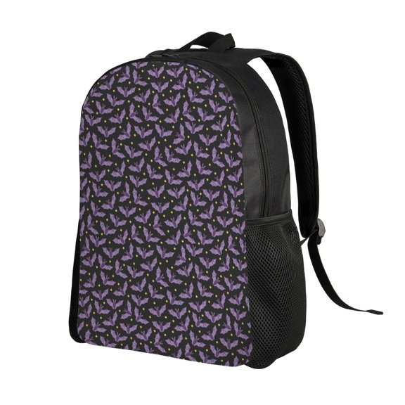 Ratiio Bat Purple Print Backpack with Padded 15-inch Laptop Sleeve- Spacious and Durable Daypack for Work and Travel