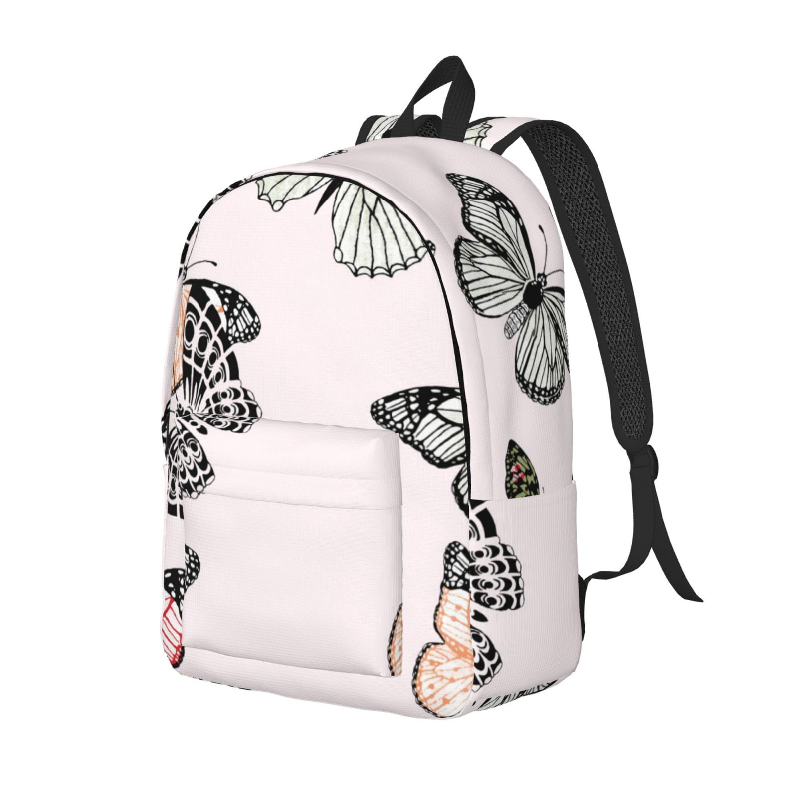 Asthetic Ricksack Ratiio Beautiful Butterfly Print Canvas Backpack for Women & Men Retro ...