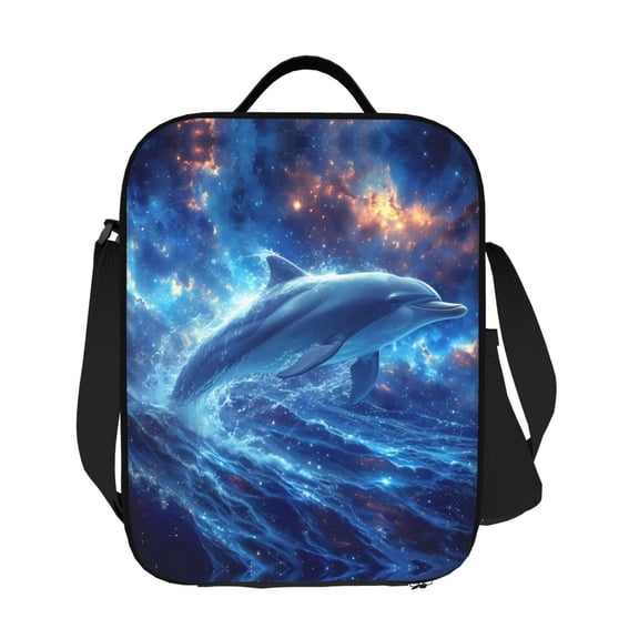 Ratiio Beautiful Ocean Dolphin Print Lunch Box - Reusable Lunch Bag Men Adult Women- Insulated LunchBox