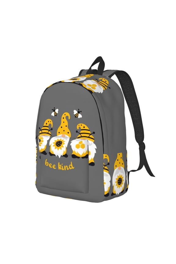 Bee Kind Print Canvas Backpack for Women & Men Retro Aesthetic Rucksack Basic Backpack for High School/College Students Travel Laptop Bag