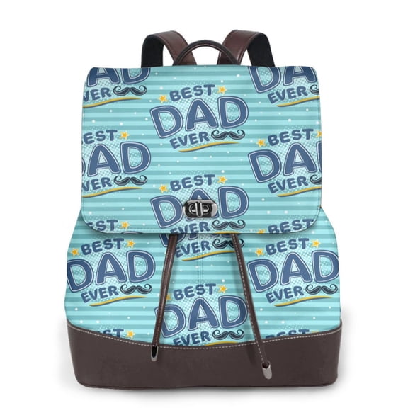 Ratiio Best Dad Ever Pattern Womens Backpack Purse Leather Backpack Purse for Women Travel Fashion Backpack Designer Ladies Shoulder Bags