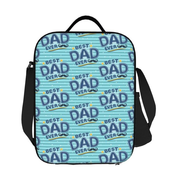 Ratiio Best Dad Ever Print Lunch Box - Reusable Lunch Bag Men Adult Women- Insulated LunchBox