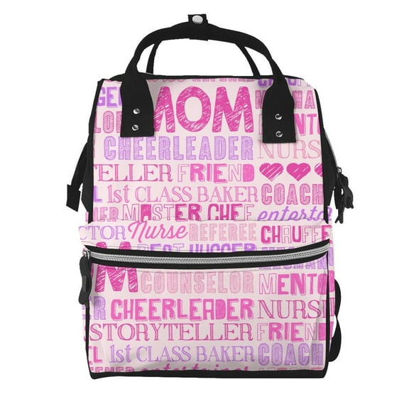 Ratiio Best Mom ever Mummy Backpack - Waterproof Twill Canvas, Large Capacity Diaper Bag with Multiple Pockets and Adjustable Straps