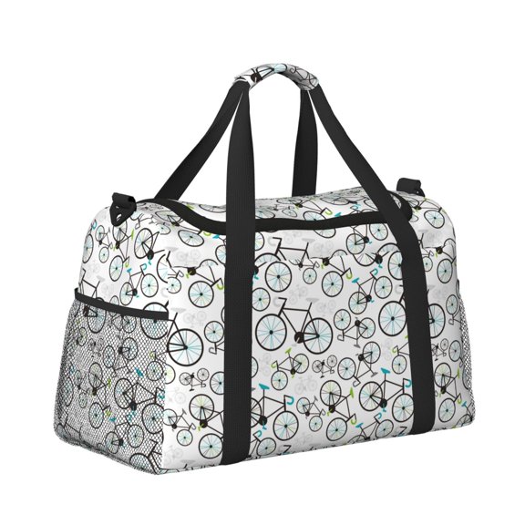 Ratiio Bicycle Pattern Hand Travel Bag, Weekender Carry On for Women Men, Sports Gym Bag, Workout Duffel Bag, Overnight Shoulder Bag fit 15.6 Inch Laptop
