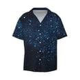thumbnail image 1 of Ratiio Blue Glitter Retro Print Mens Casual Short Sleeve Shirts Button Down Textured Shirts Summer Beach Shirt with Pocket Men's Casual Short-sleeved Shirt, 1 of 5