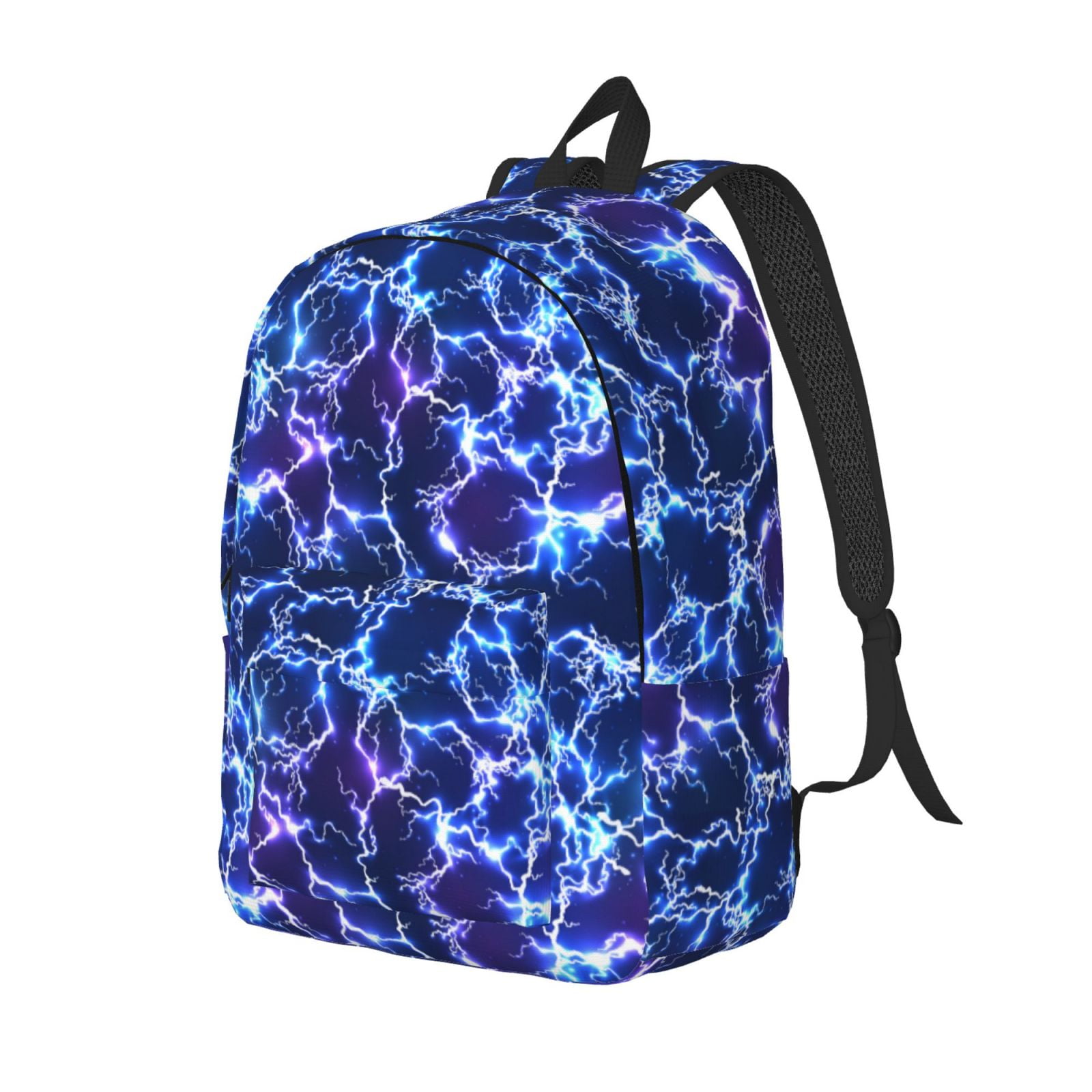 Asthetic Ricksack Ratiio Blue Lightning1 Print Canvas Backpack for Women & Men Retro ...