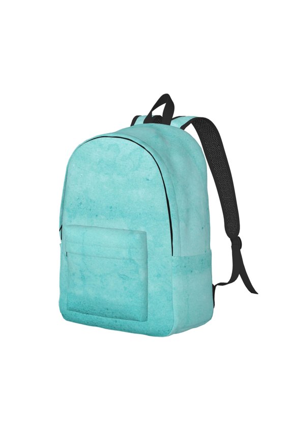 Blue And Turquoise Print Canvas Backpack for Women & Men Retro Aesthetic Rucksack Basic Backpack for High School/College Students Travel Laptop Bag