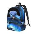 thumbnail image 1 of Ratiio Blue Viper Snake Print Canvas Backpack for Women & Men Retro Aesthetic Rucksack Basic Backpack for High School/College Students Travel Laptop Bag, 1 of 5