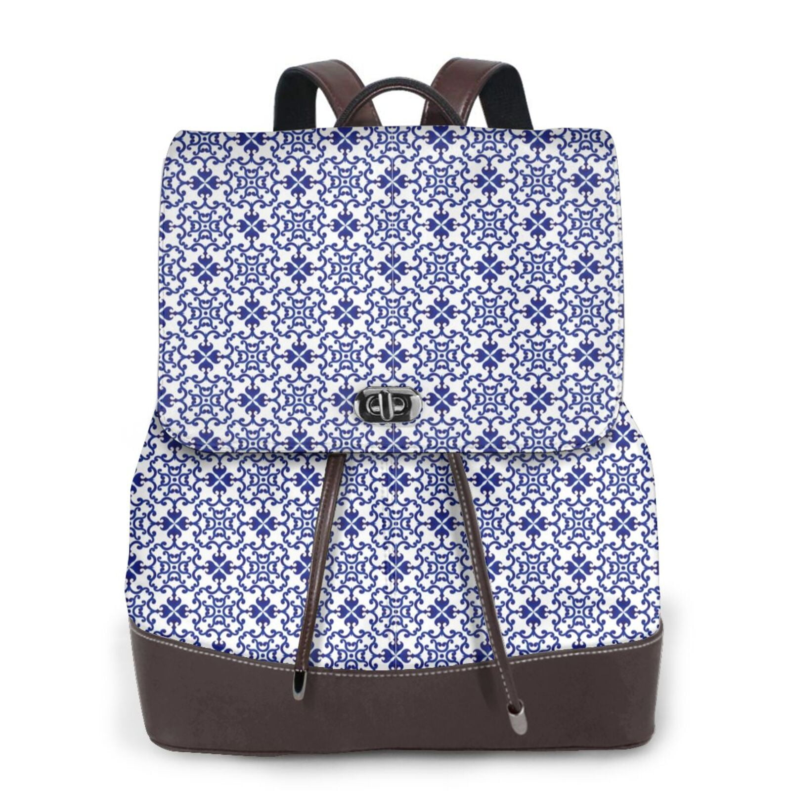 Ratiio Blue And White Porcelain Chinaware Pattern Womens Backpack Purse ...