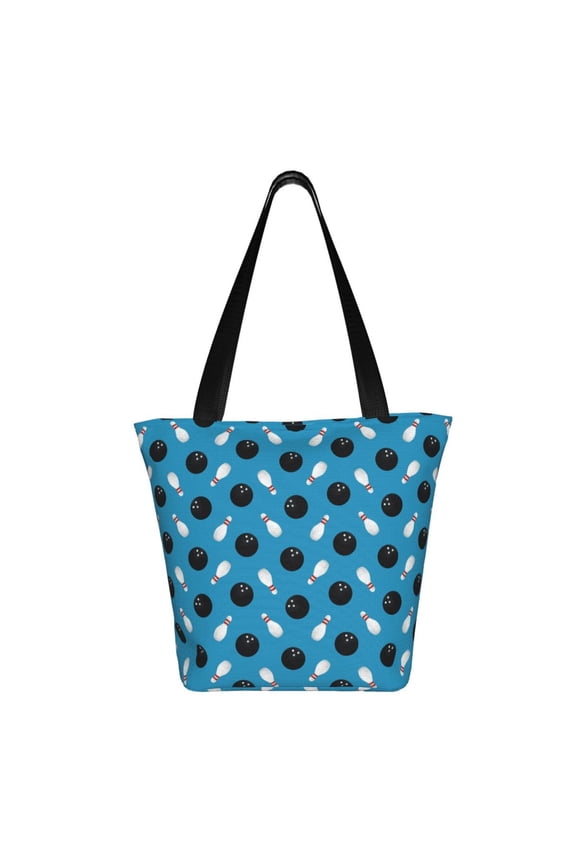 Bowling Balls Print Shoulder Bag for Women, Polyester Crossbody Purse Lightweight Handbag for Daily Travel and Casual Use