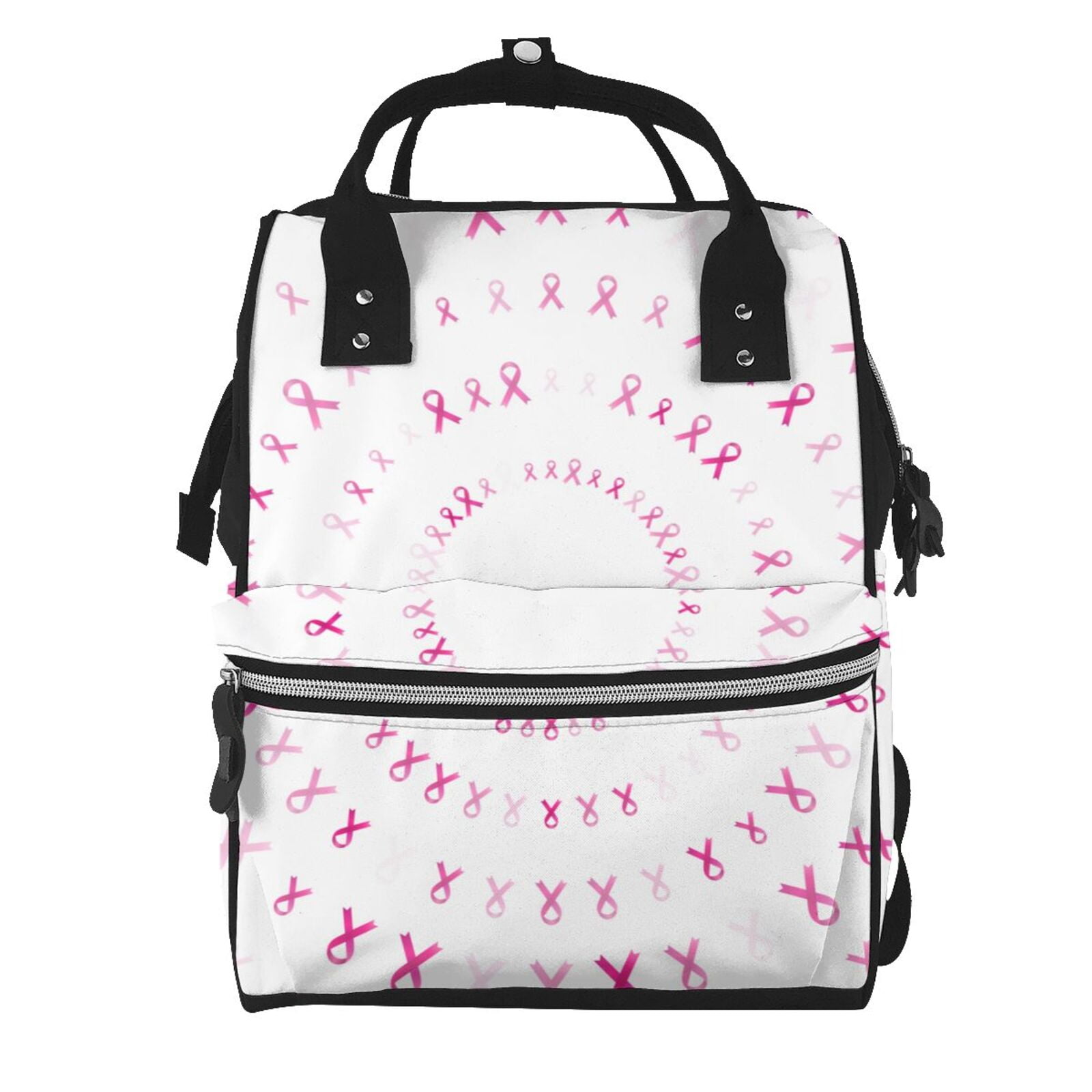 Ratiio Breast Cancer Awareness (4) Mummy Backpack - Waterproof Twill Canvas, Large Capacity Diaper Bag with Multiple Pockets and Adjustable Straps