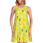 chinese dress ladies Emery Lemon Print Midi Dress - Sky Lemon main image 0