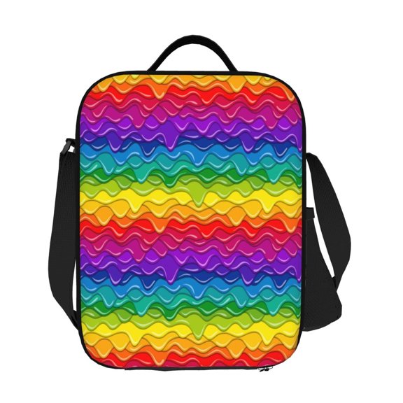 Ratiio Bright Rainbow Print Lunch Box - Reusable Lunch Bag Men Adult Women- Insulated LunchBox