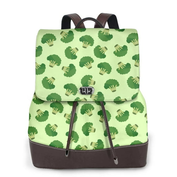 Ratiio Broccoli Vegetables Pattern Womens Backpack Purse Leather Backpack Purse for Women Travel Fashion Backpack Designer Ladies Shoulder Bags